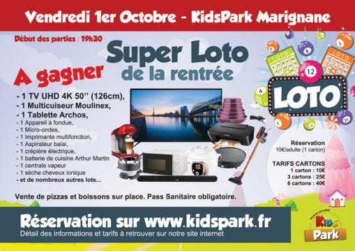 Loto au Kidspark le 1er octobre 2021