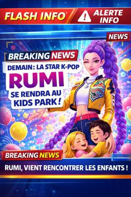 Flash info : une mascotte inspirée de Rumi arrive aujourd’hui au Kids Park !